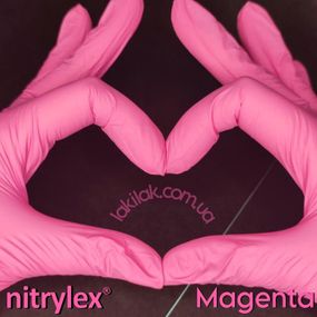 Перчатки нитриловые Nitrylex размер S Magenta 3,5гр (малинові)  1 пара