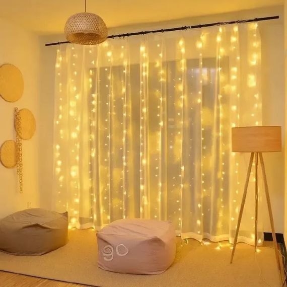 Світлодіодна гірлянда-штора Сіточка XPRO 2х2 м 200 LED з пультом управління (23456793801_312) | Зображення 5