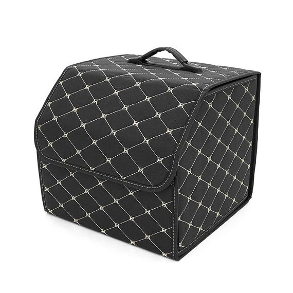 Складной кожаный автомобильный органайзер 330x320x300, Black-Gold | Зображення 1