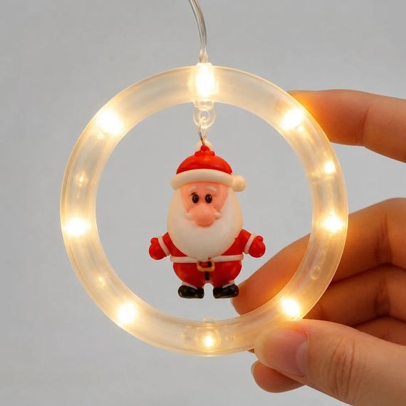 Світлодіодна гірлянда Xmas 110L WW, завіса 3×0,7 м з 10 кільцями та фігурками | Зображення 3