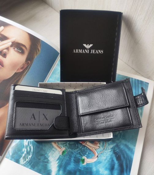 Чоловічий чорний гаманець Armani | Зображення 1