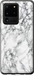 Чехол на Samsung Galaxy S20 Ultra Мрамор белый из пластика FCh_043222