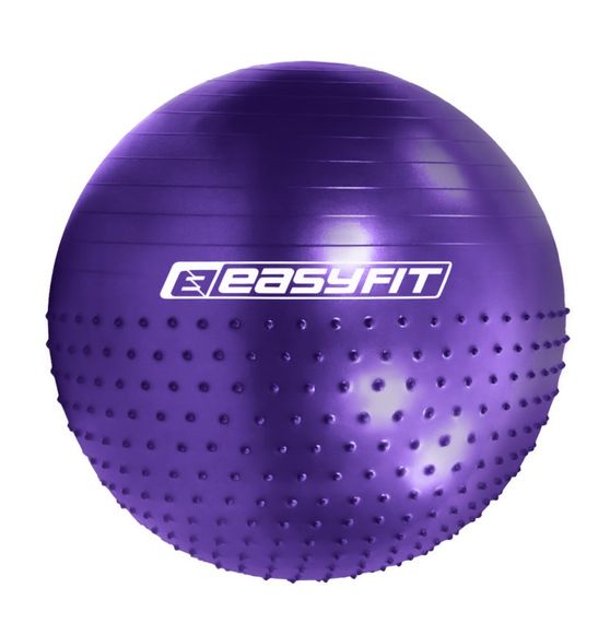 Фітбол 65 см EasyFit Hybrid фіолетовий (фітбол напівмасажний) (EF-3011-V)