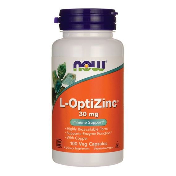 Микроэлемент Цинк NOW Foods L-OptiZinc 30 mg 100 Veg Caps
