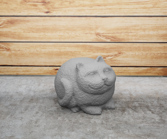 Статуетка  товстий кіт (Fat Cat) Сіра