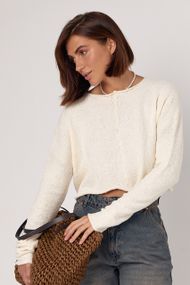 Укорочений жіночий джемпер oversize - молочний цвет, ONE SIZE (є розміри)