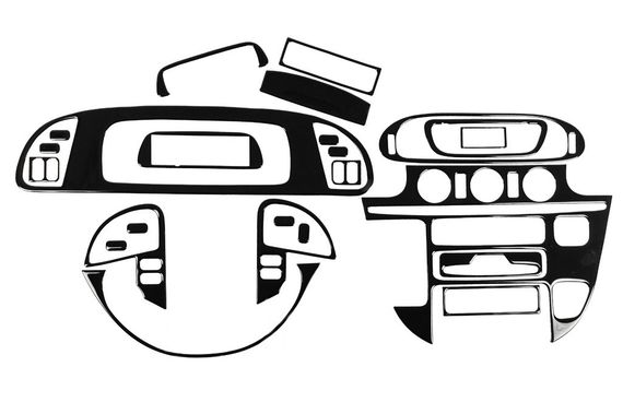 (cdi, 2000-2006) Накладки на панель (Meric) Черный рояль для Mercedes Sprinter 1995-2006 гг. | Зображення 4