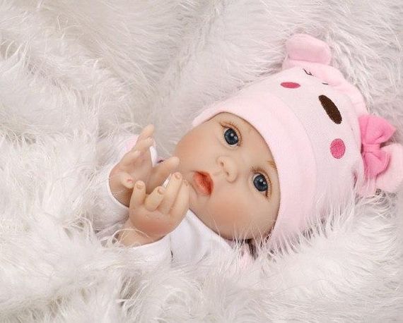 Силіконова Колекційна Лялька Реборн Reborn Дівчинка Доллі (Вінілова Лялька) Висота 55 см | Зображення 6