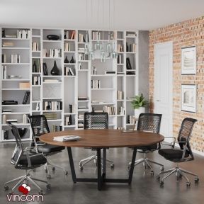 Стол круглый Loft Design D-2000 для переговоров Орех модена