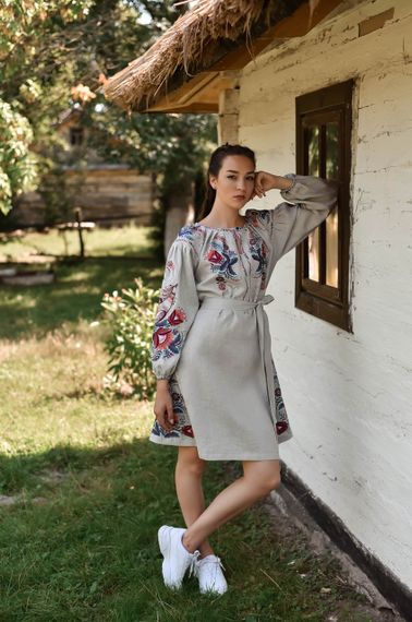 Платье  вышиванка взрослое лен | Зображення 5