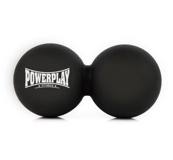 Масажний силіконовий подвійний м'яч PowerPlay PP-4355 Silicone Lacrosse Peanut Ball (6.4*12.7 см) Чорний (PP-4355_Black)