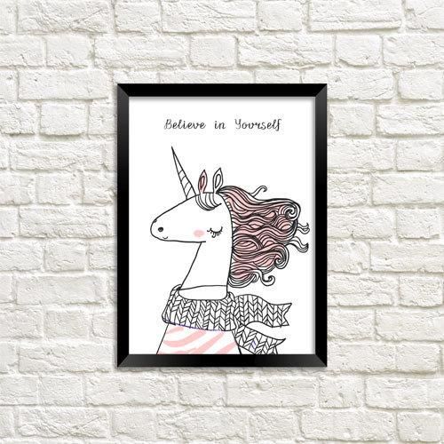 Постер в рамке Believe in yourself 21x30 см, A4 (MT4_19NG042_BL)
