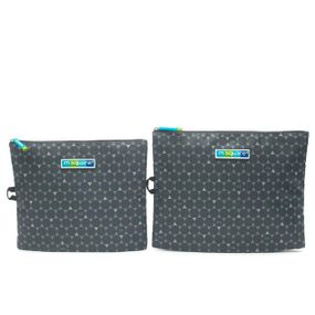 Набор мешочков на молнии (2 шт) (серый в ромбики)