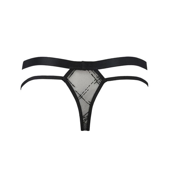Мужские прозрачные стринги Passion 029 THONG COLLIN S/M Black, сетка | Зображення 5