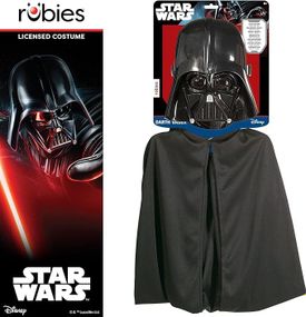 Маска і плащ набір Darth Vader, дитячий костюм Star Wars 4+, Дарт Вейдер Зоряні Війни для Хелловіну, святкового ранку ліцензійний