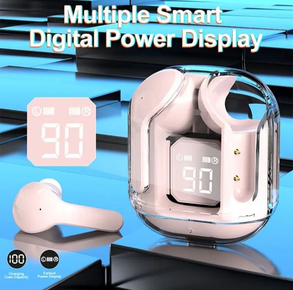 T2 TWS Беспроводные Bluetooth-наушники с цифровым дисплеем и Hi-Fi звуком. Розовые | Зображення 7