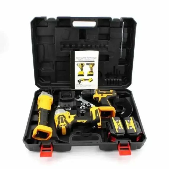 Набор инструментов 3 в 1 KAR100 (шуруповерт,гайковерт,шлифовальная машинка) 2 АКБ | Зображення 1