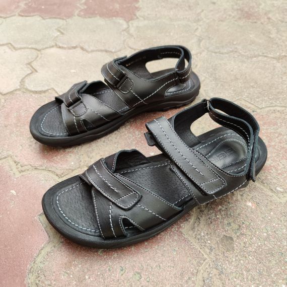 Сандалі чоловічі великий розмір 46 47 48 49 50 босоніжки чоловічі чорні | Зображення 3