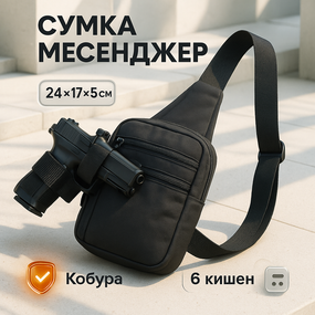 Тактическая сумка на грудь, Сумка мессенджер кобура, Тактическая сумка несессер мужская тактика MW-63