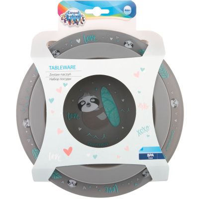 Набір дитячого посуду Canpol babies Exotic Animals Сірий 2 шт. (56/523_grey) | Зображення 3