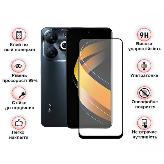 Скло захисне BeCover Infinix Smart 8 (X6525) Black (710482) | Зображення 2