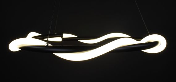 Люстра світлодіодна підвісна LED світильник для квартири на стелю лед 27943 Чорний 30-150х62х62 см. | Зображення 4