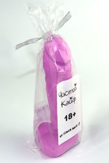 Мыло в форме пениса Чистый Кайф Violet size L, крафтове мило-член, натуральне | Зображення 1