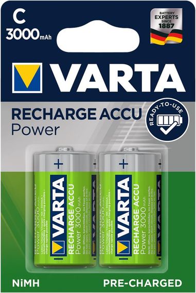 Аккумулятор VARTA RECHARGEABLE ACCU C 3000mAh BLI 2 NI-MH (READY 2 USE) (56714101402)