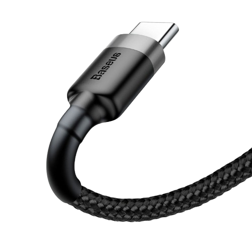 Кабель USB Type-C BASEUS Cafule 3,0A 1м сірий/чорний | Зображення 3