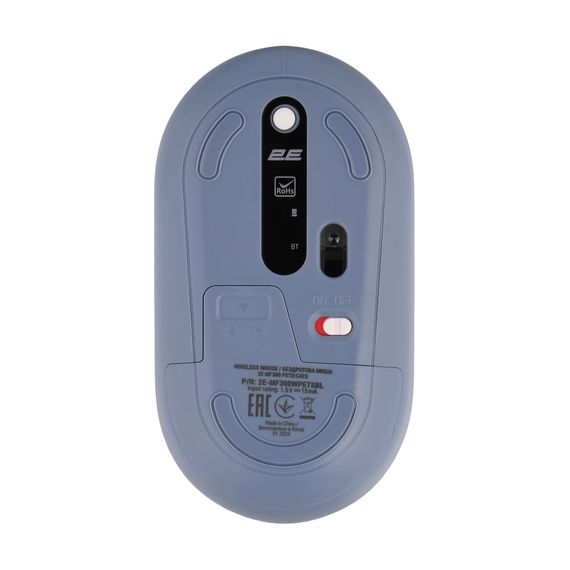 Мишка 2E MF300 PETSCATS Silent Wireless/Bluetooth Blue (2E-MF300WPETSBL) | Зображення 3