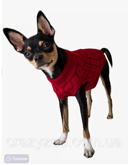 Свитер для собак и котов EcoToys Red L красный A: 30 см B: 38 см C: 28 см L-7010 | Зображення 4