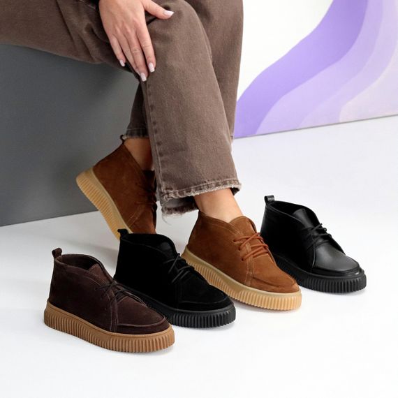 Руді черевики дезерти в стилі casual натуральна замша на потовщеній підошві | Зображення 9