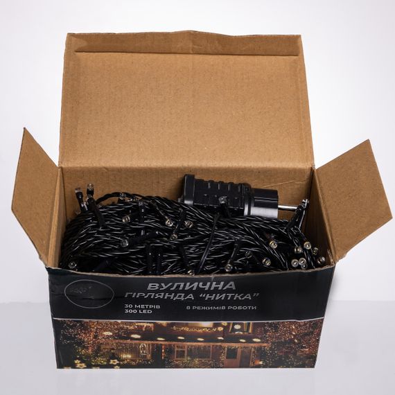 Гірлянда Нитка вулична 30 (м) 300 LED чорний провід Жовтий CF300L30MBY | Зображення 4