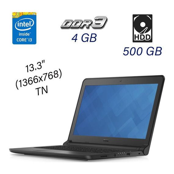 Ноутбук Dell Latitude E3350 / 13.3" (1366x768) TN / Intel Core i3-5005U (2 (4) ядра по 2.0 GHz) / 4 GB DDR3 / 500 GB HDD / Intel HD Graphics 5500 / WebCam / Windows 10 Pro б/у