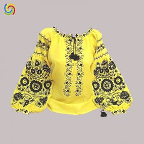 Рубашка Украинская вышиванка 22657 цвет жёлтый размер L/XL