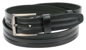 Мужской кожаный ремень под джинсы Skipper