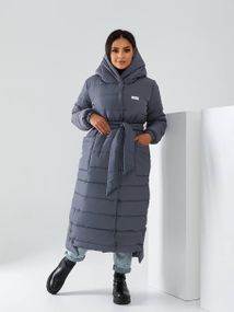 Пуховик арт. А-032 темно сірий