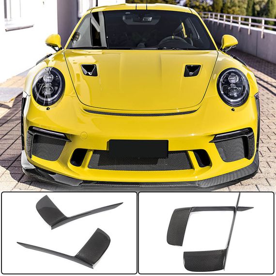 Накладки на передній бампер V2 (для GT3 (RS) 2017-2019, Карбон) для Porsche 911 рр