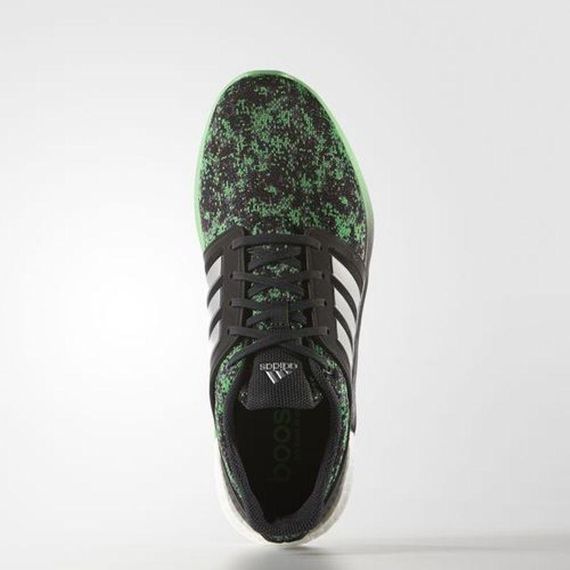 Кроссовки мужские adidas Solar rnr Boost AQ1915 (черные c зеленым, беговые, тканевый верх, бренд адидас) 45⅓ (UK 10.5 / US 11 - стелька 29 см) | Зображення 4