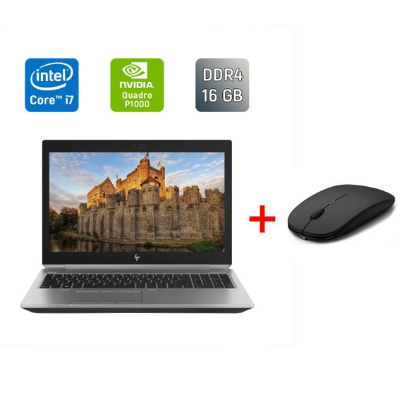 Мобильная рабочая станция HP ZBook 15 G5 / 15.6" (1920x1080) IPS / Intel Core i7-8850H (6 (12) ядра по 2.6 - 4.3 GHz) / 16 GB DDR4 / 256 GB SSD / nVidia Quadro P1000, 4 GB GDDR5, 256-bit / WebCam / Fingerprint б/у + Подарок Беспроводная мышь / USB