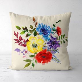 Подушка декоративная Soft Маки, васильки, люпин 45x45 см (45PST_23M069)