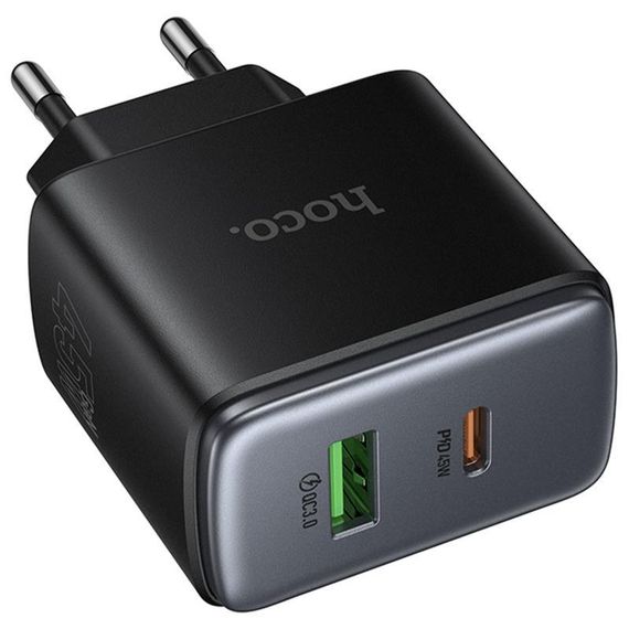 СЗУ Hoco C158A Upgrade PD45W (1USB-A/1C) Black | Зображення 1