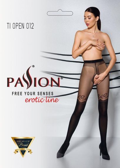 Колготки с открытым доступом, двойная плотность Passion TIOPEN 012 5 (20/40 den), black sexstyle | Зображення 2