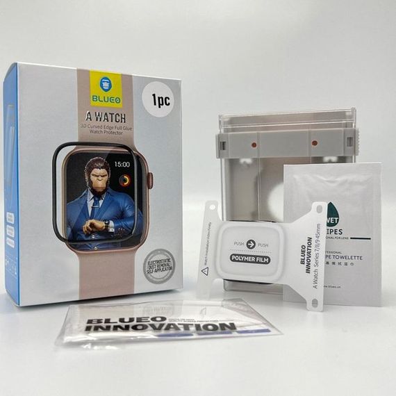 Полімерна 3D плівка Blueo High-Molecule для Apple Watch 44mm (+ аплікатор) Чорний | Зображення 1