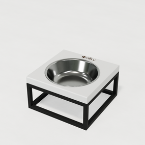 Миска на подставке для кошек и маленьких собак Hollky Base Solo S (1 × 0,45 л) Solo S-18187-BLWH