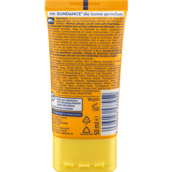 Сонцезахисний флюїд для обличчя матуючий SPF 50 SUNDANCE Sonnenfluid Gesicht mattierend LSF 50, 50 ml | Зображення 1