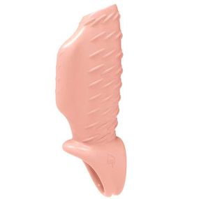 Насадка на пенис и мошонку с вибрацией Choke Ring телесный