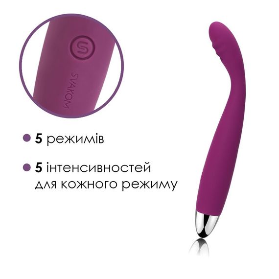 Тонкий вібратор точки G Svakom Cici Violet | Зображення 2