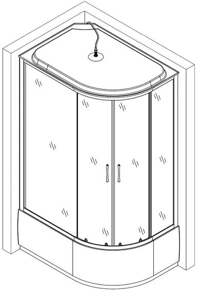 Душовий бокс BRAVO OBRA H120FFSL асиметричний лівий | Зображення 2