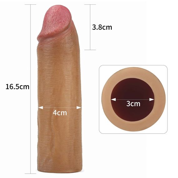 Насадка на пеніс Revolutionary Silicone Nature Extender 1.5, коричнева | Зображення 1